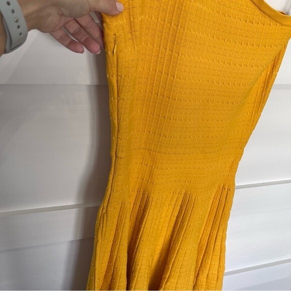 Michael Kors One Shoulder Dress Mustard Yellow Sz. Small fit & flare - Picture 7 of 7